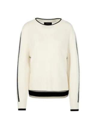 Marc Cain Sports - Strickpullover mit Schriftzug black and white - Gr. - 38