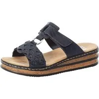 Rieker Pantolette Keilabsatz, Sommerschuh, Schlappen mit Riemchen in Flechtoptik