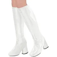 Widmann S.r.l. Kostüm Schuhüberzüge Disco-Stiefel weiß
