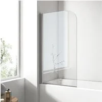 EMKE Badewannenaufsatz Duschwand für Badewanne schwenkbar mit Nano-Beschichtung, Einscheibensicherheitsglas, (Set), Badewannenaufsatz aus 6mm ESG-Sicherheitsglas mit Nano-Beschichtung