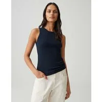 OPUS Tanktop Slim Top aus geripptem BCI Cotton Mix Weicher Griff, elastischer Stoff, Rundhalsausschnitt