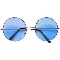 Widmann S.r.l. Verkleidungsmaske 'Hippie' Partybrille XL - Rund, Blau