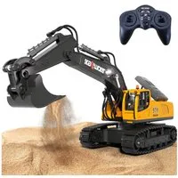 Esun RC-Bagger Ferngesteuerter Bagger Spielzeug, 1:18 RC Bagger mit Metallschaufel (Komplettset), 11 Kanal, 2.4GHz Kinder Bagger Spielzeug ab 3 4 5 6 7 8+ Jahre