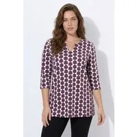 Ulla Popken Longshirt Longshirt grafischer Druck Tunika-Ausschnitt