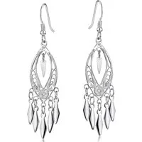 Materia Paar Ohrhänger Damen Ohrringe Orientalisch SO-222, 925 Sterling Silber, rhodiniert