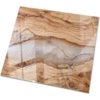 Tulup Tischplatte Couchtisch Glasplatte Naturholz mit Harz Ersatzplatte Glas
