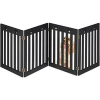 relaxdays Hundegitter 4-teiliges Hundeabsperrgitter Pfoten (1 St), schwarz