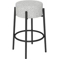 COSTWAY Barhocker, Sitzhöhe 68cm, Sitzhocker gepolstert, rund, mit Fußstütze