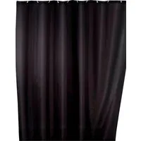 WENKO Duschvorhang Uni Black Breite 180 cm, Höhe 200 cm, Polyester, waschbar