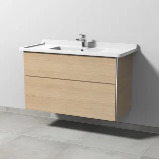 Sanipa 3way Waschtischunterbau zu Duravit Starck 3 Waschtisch mit 2 Auszügen, Eiche-Nordic BR71248