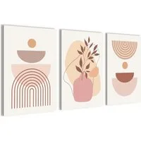 Novart Wandbild Wandbilder Wohnzimmer Abstrakt Figuren Bilder Deko, Beige, made in Germany, moderne Wandbilder, Boho Style