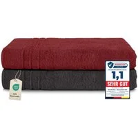 Komfortec Saunatuch Frotte aus 100% Baumwolle, Frottee (Packung, 2-St), 80x200 Saunatücher set XXL, Weich, Schnelltrocknend