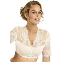 Nina Von C. Dirndlbluse Dirndlbluse mit Knopfleiste, kurzarm Tracht (Stück, 1-tlg) feine florale Spitze, halbarm