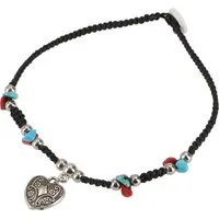 Guru-Shop Fußkette Fußkette Makramee mit Perlen - Modell 4