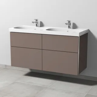 Sanipa 3way Waschtischunterbau zu Geberit Acanto Waschtisch mit 4 Auszügen, Taupe-Matt BP4201T