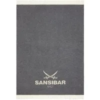 Wohndecke Sansibar Wohndecke mit Fransen Jacquard Scotch Decke Tagesdecke, Sansibar Sylt, mit Fransenbesatz, gewebter Sansibar Logo Schriftzug, kuschelweich
