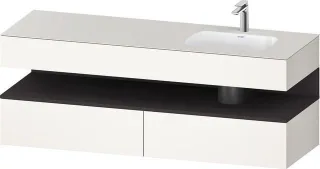 Duravit Qatego Einbauwaschtisch mit Konsolenwaschtischunterbau Weiß Supermatt 1600x550x600 mm - QA47 QA4796080840000