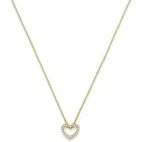 HOPLO Goldkette Diamant Collier Herz mit 21 Brillianten 0.05ct. 750-18 Karat Gold 42cm, Made in Germany