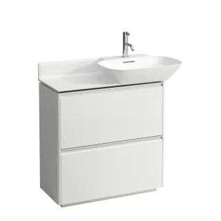 LAUFEN Waschtischunterschrank BASE 348x769x768 bodenst. 2Schubl Griff alu. f.WT H813301/2 weiß matt, H4030021102601