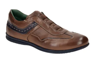 Galizio Torresi Herren Slipper 313098 in Braun/Nougat/Indio Navy - Glattleder...