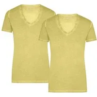 James & Nicholson T-Shirt Doppelpack Tailliertes Damen T-Shirt mit trendiger Spraytechnik JN975 (Doppelpack, 2er-Pack) Trendiges T-Shirt mit V-Ausschnitt