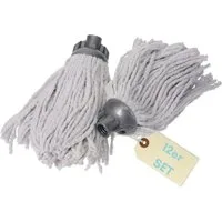 GarPet 12er Set Wischmopp Ersatz Kopf Set Ersatzmop Wischmop Baumwolle 160gr Moppaufsatz
