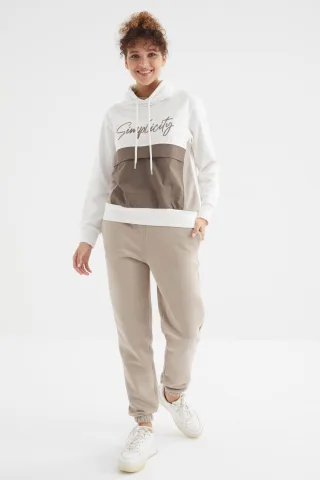 Hochtaillierte Fleece-Jogginghose für Damen