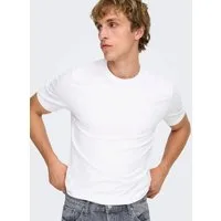 ONLY & SONS T-Shirt ohne Innenetiketten, mit Nackenband für stabilen Sitz im 2er Pack