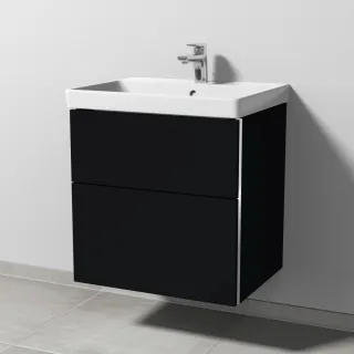 Sanipa 3way Waschtischunterbau zu Villeroy & Boch Avento Waschtisch mit 2 Auszügen, Schwarz-Matt BS62108
