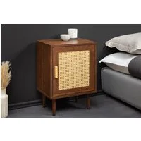 riess-ambiente Nachttisch VIENNA 60cm braun - Wiener Geflecht, mit Stauraum, Holzoptik, eckig (Einzelartikel, 1-St), Retro-Beistelltisch - ideal für Boho-Schlafzimmer und Wohnbereiche