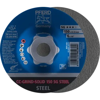 PFERD TOOLS CC-GRIND-SOLID Schleifscheibe Leistungslinie SG STEEL für Stahl - 64185150