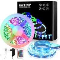 Clanmacy LED Stripe 1-10m LED Streifen Lichtband 5050SMD Leiste RGB Fernsteuerung LED Band, 30-flammig, Licht-Streifen Fernbedienung RGB Lichterkette 5050 SMD Lichtleiste