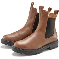 Elbsand Chelseaboots, Schlupfstiefel, Bikerboots, Sommerstiefelette Stiefelette aus Leder mit Stretch-Einsätzen, Lederstiefelette
