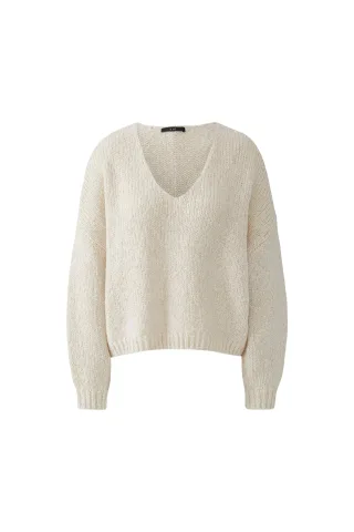 Oui - Pullover light beige mel - Gr. - 40