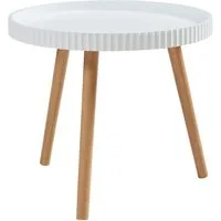 en.casa Beistelltisch, »Bongard« Ø50 x 45 cm rund Weiß