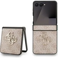 Guess Handyhülle Galaxy Z Flip7 Muster Kunstleder rosa Big Logo goldfarben 6,9 Zoll, Kantenschutz
