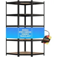 ALL Schwerlastregal Eckregal - Sets Premium Qualität, 180x90x60cm 1250kg Traglast