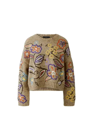 Oui - Pullover camel violet - Gr. - 40
