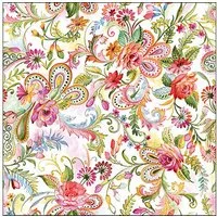 Ambiente Luxury Paper Products Papierserviette, Servietten Papier 33x33cm 3-lagig mit Paisley Blumen Motiv 20 Stück