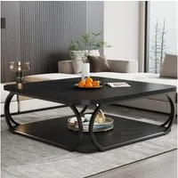 Tribesigns Couchtisch 100 x 100 x 50 cm Quadratischer Sofatisch, flacher Wohnzimmertisch