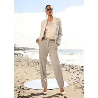 MADELEINE Stoffhose Kurzgröße: Elegante Chinohose mit Stretch 7/8-Hose in zeitloser Silhouette, breiter Formbund, Gürtelschlaufen