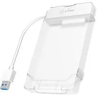 IB-AC703-U3, Laufwerksgehäuse weiß, Adapter für 1x HDD/SSD mit Festplattenschutzbox