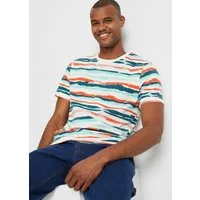 bonprix T-Shirt Regular Fit, Kurzarm, bunt gestreift, aus Baumwolle