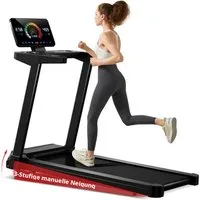 UMAY Laufband Für Zuhause Laufbänder (Lauffläche 39.5 x 107 cm – max. 180 kg, Motor 3,0 PS, LED-Bildschirm, Geschwindigkeit 1–14 km/h), mit 15 % Steigung, Elektrisches Laufband