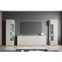 OTTO home Wohnwand KENIA, (Komplett-Set, 3-St), Vitrinen mit Eckverglasung, hängend und stehend montierbar