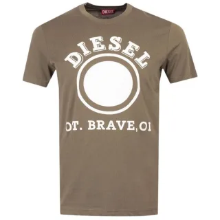 Diesel Herren 1976 Varsity Logo T-Shirt (Grün)