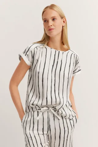 Bugatti Damen Blusen-Shirt mit Streifenprint