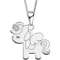 Limana Kette mit Anhänger 925 Silber Einhorn Pferde Kinderkette Kinderschmuck, Kinderkette Mädchen Kinderschmuck