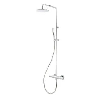 Herzbach Living Spa Duschsystem 11.988220.1.01 chrom, mit Stabhandbrause Kunststoff, Ø 200 mm