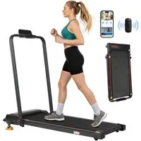 Vankel Laufband Klappbares Laufband, 0,75 PS, 1-12 km/h, 8% Steigung, bis 120 kg (Fernbedienung), Mit Steigung, App & Handlauf für leises Training